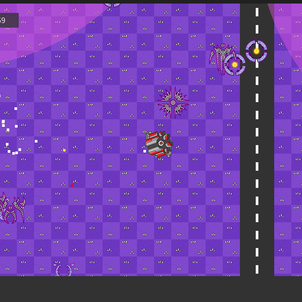 A Mech fighting off a horde of extradimensional invaders.